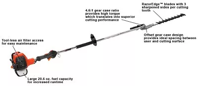 ECHO 25.4 Cc ARTICULATING SHAFTED HEDGE TRIMMER   HCA-2620 • $599