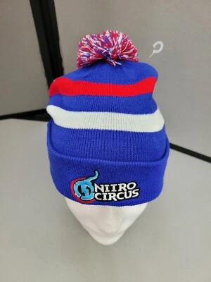 $20 • Buy Nitro Circus Pom Pom Beanie   Blue Red BMX MOTO SKATE RIDE X GAMES