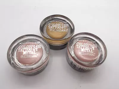 Maybelline New York Color Tattoo Metal 24 Hr Eyeshadow Inked In Pink 2 Bold Gold • $22