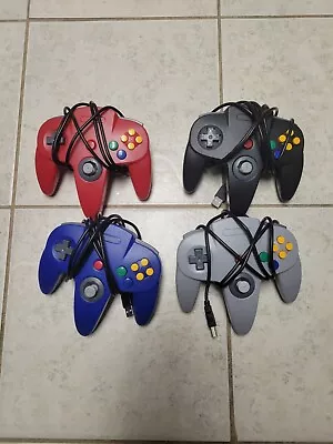 Lot Of 4 Nintendo N64 USB Controller For Windows/Mac/Linux Black Red Blue Grey • $29.95