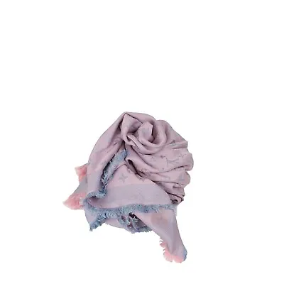 Authentic Louis Vuitton Monogram Rainbow Stole Wool Silk Pink Blue Shawl M75749 • £389