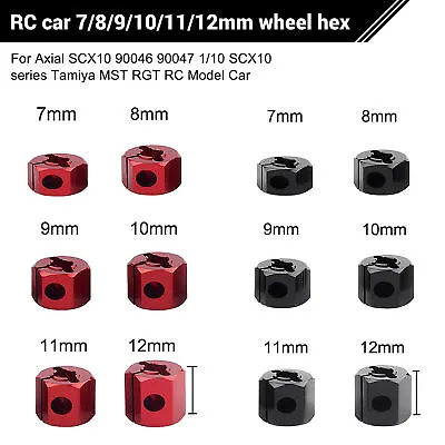 4X 12MM Wheel Hex Hub Thickness 7-12mm For Axial SCX10 90046 Tamiya 1/10 RC Car • £7.59