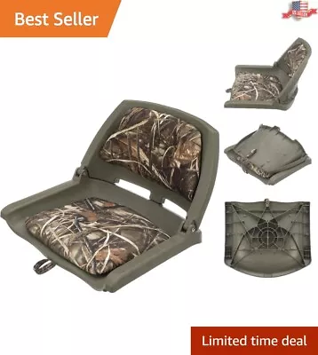 Deluxe Premium Padded Boat Seat: Camouflage Molded Plastic Frame Portable • $89.91