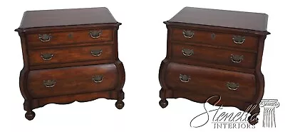 L62437EC: Pair RALPH LAUREN 3 Drawer Continental Distressed Mahogany Nightstands • $2895