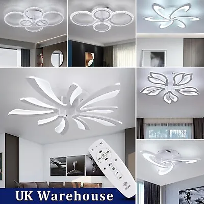 Modern Chandelier LED Lamp White Frame Ceiling Light Living Room Pendant Lights • £18.99