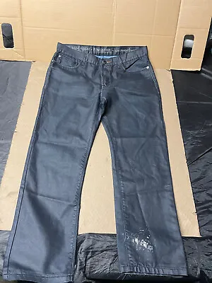 Ring Of Fire Los Angeles Men's Waxed Slim Straight Jeans Dark Wash 36x30 • $24.99