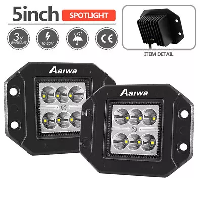 2x 5  Flush Mount LED Work Lights Driving Offroad Reserve Bumper Pods SUV 4WD • $18.99