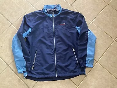 Vintage Tommy Hilfiger Athletics Size Large 2-tone Blue Full Zip Windbreaker. • $35