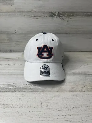 Auburn Tigers White Adjustable Hat Cap ‘47 Brand Clean Up (Name On Bill) • $24.99