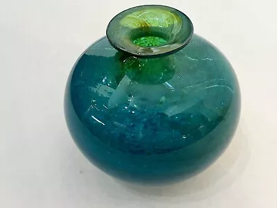 70s Signed Mdina Made In Malta Label Michael Harris Studio Hand Blown Glass Vase • $175