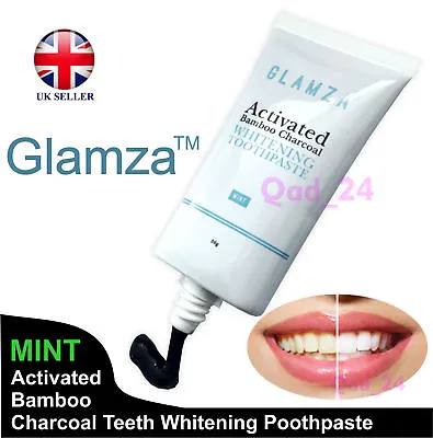 Activated Charcoal Teeth Whitening Toothpaste Natural Black Organic Oral Care UK • £3.99