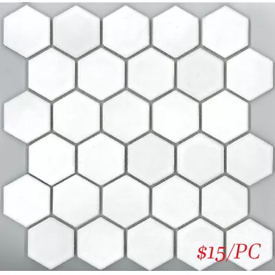 Mosaic Tiles - HEXAGON GLOSS WHITE 300X300MM • $16.50