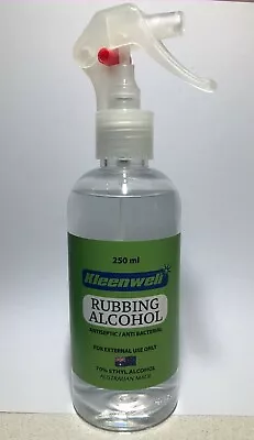 NEW Large Trigger Mist Spray Lid Rubbing Alcohol 250ml Bottle 70% Ethyl Alcohol • $18