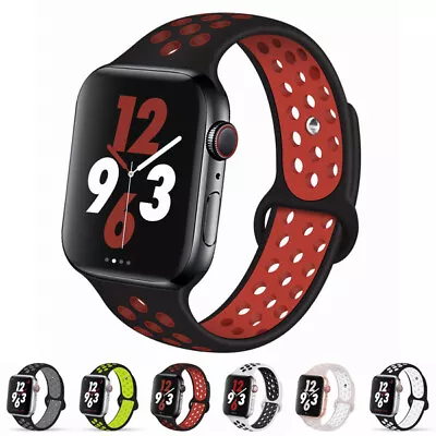 $7.80 • Buy Sport Silicone Strap IWatch Band For Apple Watch Series 9 8 7 6 5 SE 40 44 41 45
