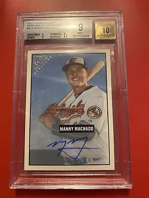 2017 Topps Gallery Heritage Autograph /10 Manny Machado BGS 9 AUTO 10 SSP Rare🔥 • $74.99