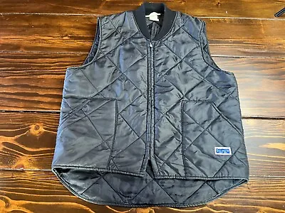 Big Smith Jacket Mens Size Large Black Vintage Diamond Quilted Full Zip Vest • $29.99