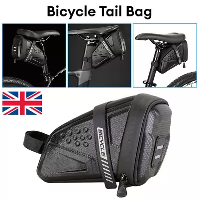 Waterproof Bike Saddle Bag Bicycle Seat Bag Under Seat Bike Tail Storage Pouch • £14.18