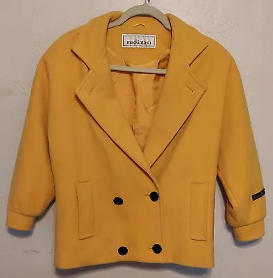 Vintage Macintosh Womens Pure Wool Mustard Waist Length Coat. Small • $5