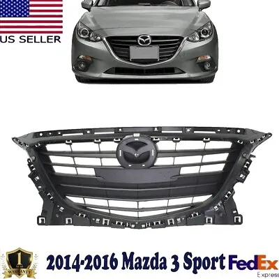 New Front Grille Textured Black Plastic For 2014-2016 Mazda 3 Sport MA1200197. • $66.88
