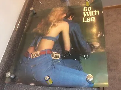 Vintage Lee Denim Jeans Original Poster Advertisement Motorcycle GO WITH LEE • $29.99