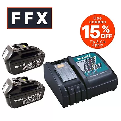 Genuine Makita BL18302DC18RC Twin LXT 18v 3.0AH Li-ion Battery And Charger • £104.53