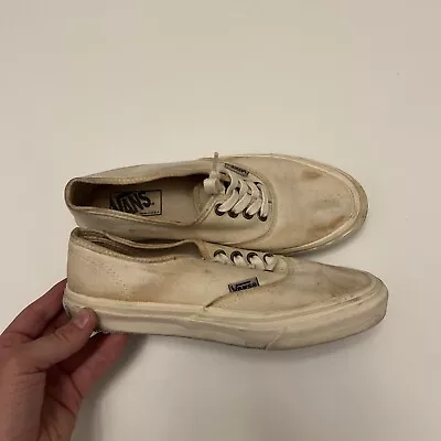 Vintage Vans Authentic Men’s Shoes Made In USA Size 7 White Sneaker Skate • $35