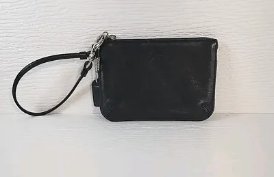 Coach Black Leatherware Mini Wristlet Coin Purse Pouch 5.75 X4  • $18.97