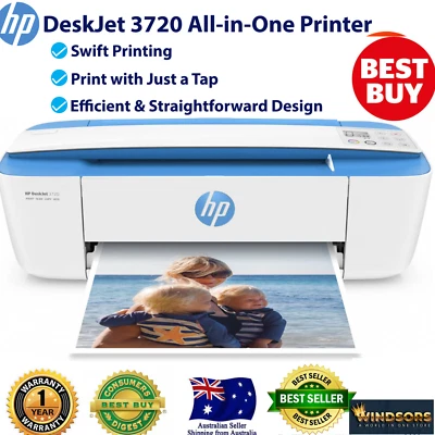 $74 • Buy HP Deskjet 3720 Printer All In One Wireless Multifunction  Plus Starter Ink Pack