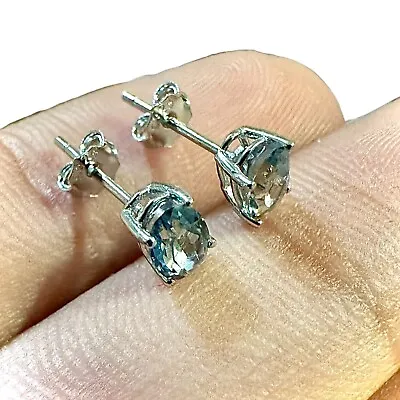 Tanzanite Stud Earrings Sterling Silver 925 Oval 6MM Stud Earrings For Women • $13.98