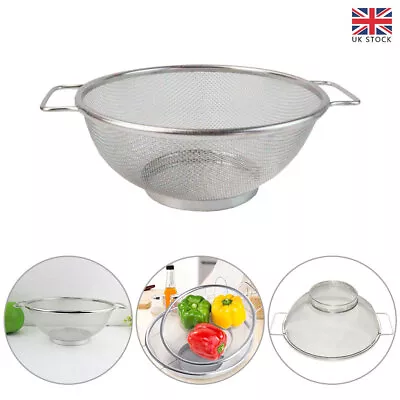 £5.20 • Buy Stainless Steel Kitchen Bowl Drainer Vegetable Sieve Colander Fine Mesh Strainer