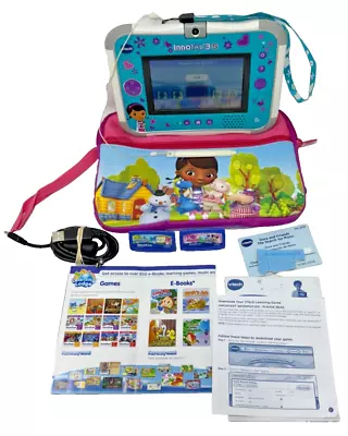 Vtech InnoTab 3S Pink Learning Tablet Swivel Camera Bundle USB Cable Games Case • $39.97