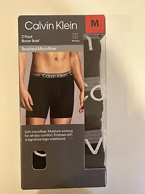 Calvin Klein Men's Boxer Brief Soft Brushed Microfiber Soft 3 Pack Size M • $23.95