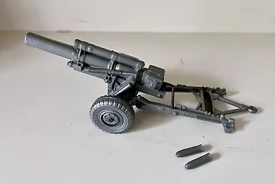 MARX BATTLEGROUND 1960's FIRING HOWITZER-SILVER HP W/02 SHELLS - VGC • $32.99