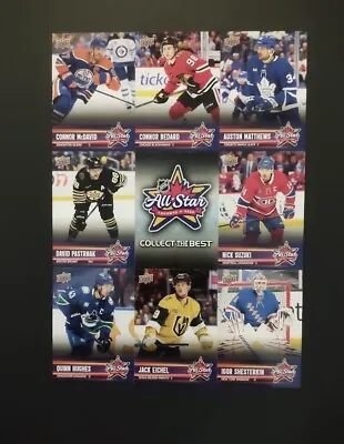 2024 Upper Deck UD NHL All Star Game 9 Cards Connor Bedard Rookie RC UNCUT SHEET • $18.17