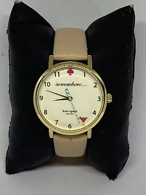 Kate Spade New York 0484 Women's Beige Leather Analog Quartz Genuine Watch MP581 • $59.99