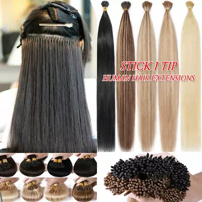 Thick Stick I Tip Remy Human Hair Extensions Micro Keratin Ring Beads Pre Bonded • $66.73