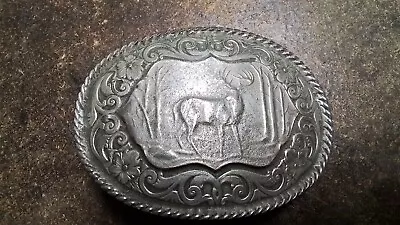 Vintage MONTANA SILVERSMITHS Belt Buckle DEER Western Cowboy • $20
