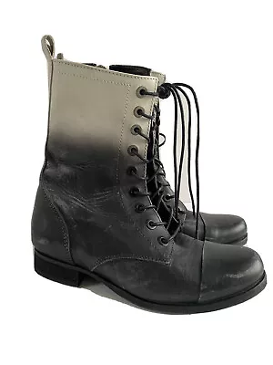 DIESEL LACE UP MILITARY Style COMBAT WOMENS LEATHER BOOTS OMBRÉ Size 6.5 / EU 37 • $125