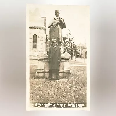 Framingham Civil War Monument Photo 1930s History Center Statue Mass Men C2881 • $29.95