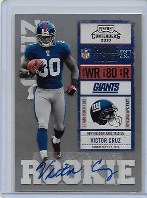 2010 10 Panini Playoff Contenders Victor Cruz Rookie Ticket Auto Signature • $79.99