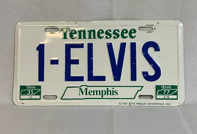 Vintage 1987 Elvis Presley Memphis Tennessee License Plate Tag 1-ELVIS Novelty • $15