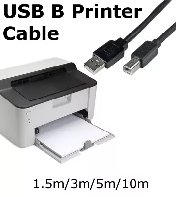 $4.95 • Buy USB2.0 B To USB2.0 A Data Cable Computing Printers Scanners Hubs External HDDs
