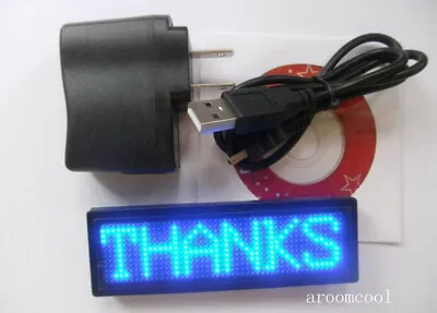 Sign Display Blue Programmable Message Moving Scrolling LED Name Badge Tag • $22.88
