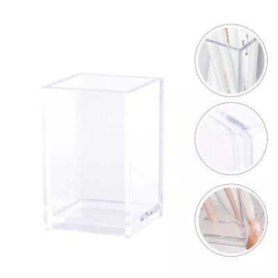  Cosmetic Brush Organizer Transparent Square Pen Holder Makeup Container • $10.65