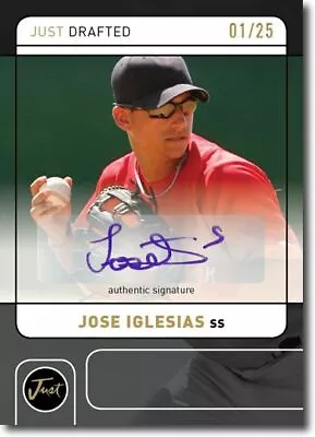 JOSE IGLESIAS 2011 Just DRAFTED Rookie Autograph BLACK Auto RC #/25 • $32.99