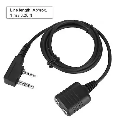 2 Pin K Plug Walkie Talkie Mic Headset Adapter Cable For Kenwood Bao Feng Radio • £5.77