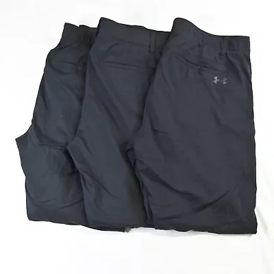 Lot 3 Under Armour 36 X 32 Black 1309545 Showdown Tapered Golf Mens Dress Pants • $74.99