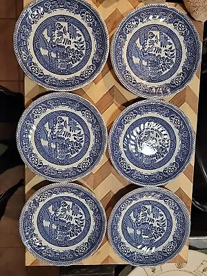 Lot Of 6 Myott Meakin Blue Willow Pattern Made England 5-1/2  Diameter Saucer RS • $29.99