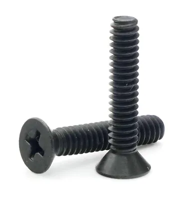 #6-32 | Black Oxide 18-8 SS Phillips Flat Head Machine Screws - Select Length • $779