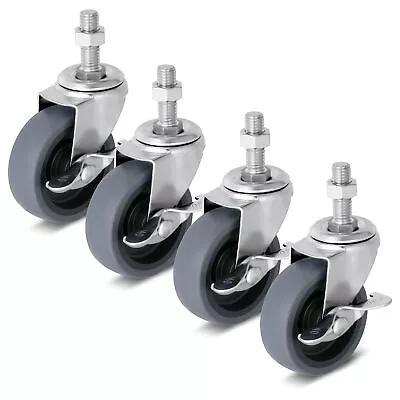 Caster Wheels 3 Inch Locking Stem Casters 1/2  -13 X 1-1/2  (Stem Diameter 1... • $22.79